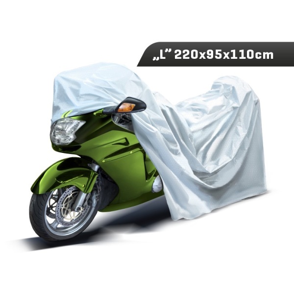 Husa Moto Exterior Marimea "L" 220X95X110 Cm, 3 Straturi, Reflectoare Carmotion 86379